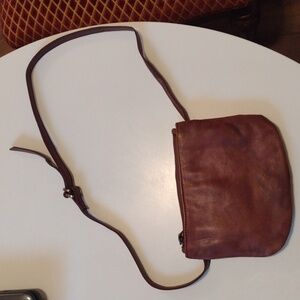 NEW Free People 100% Lamb Leather Brown Belt Bag Wallet Size Small Bag